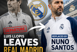 Luis Llopis walking away from Real Madrid training ground, signaling his departure as goalkeeping coach.
