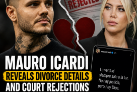 Mauro Icardi shares Instagram post revealing divorce details and court rejections with photos of him and his wife.