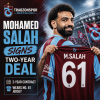 Mohamed Salah signs a two-year deal with Trabzonspor, wearing the club's number 61 jersey.
