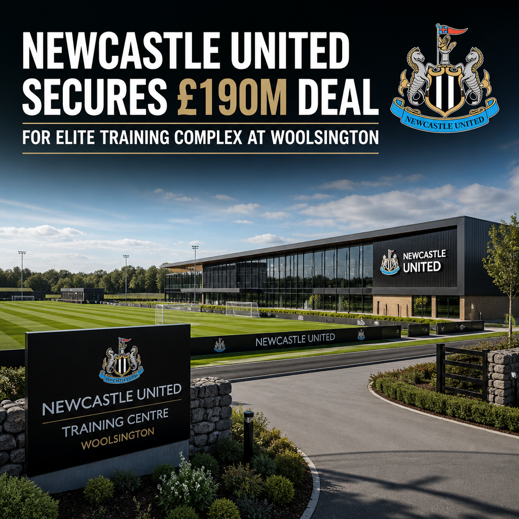 Aerial view of Newcastle United's new elite training complex under construction at Woolsington.