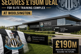 Aerial view of Newcastle United's new £190m elite training complex with modern facilities at Woolsington.