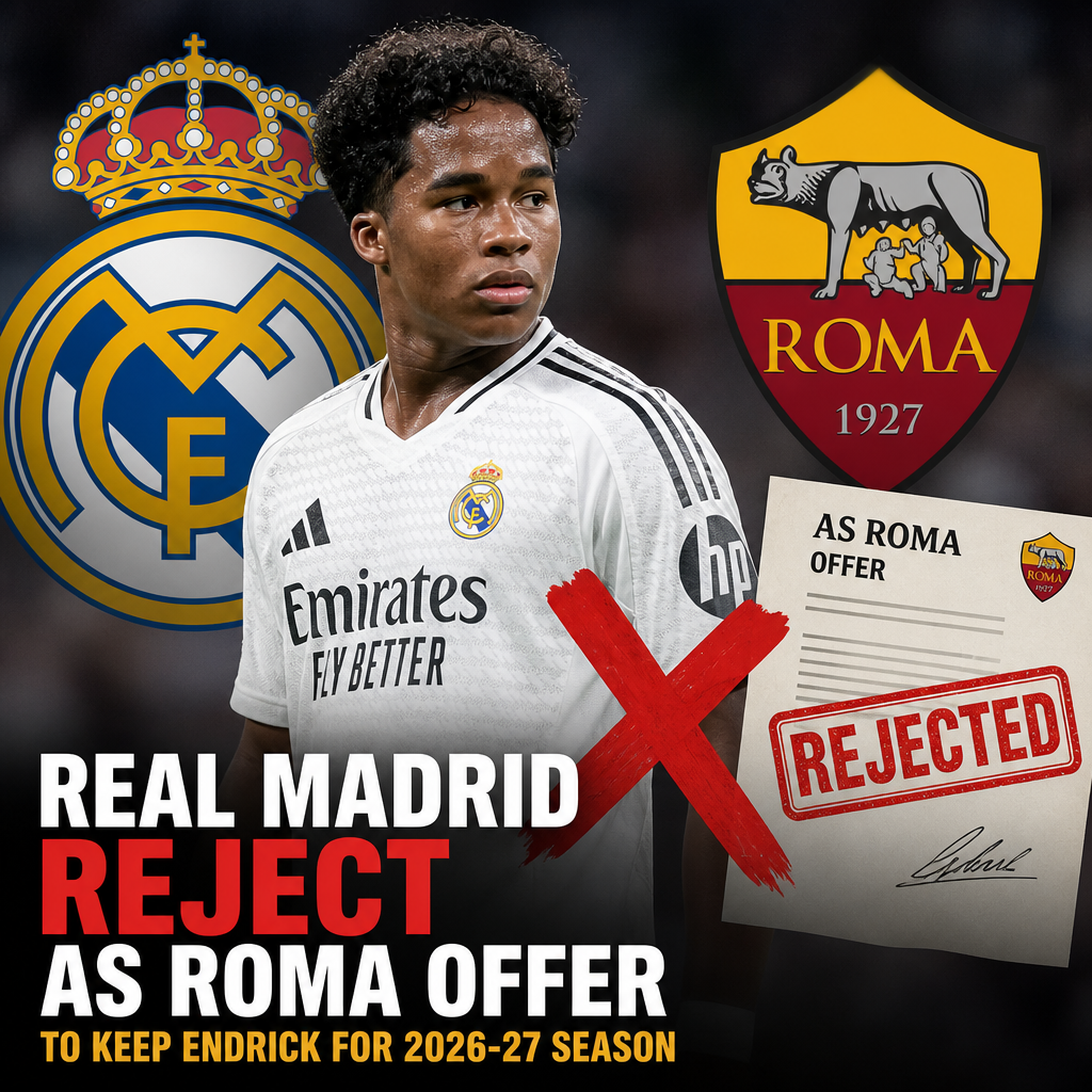 Real Madrid and AS Roma officials in discussion over Endrick's loan offer for the 2026-27 season.