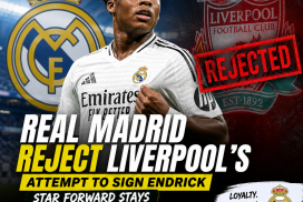 Real Madrid officials shake hands with Endrick as Liverpool representatives watch during transfer negotiations.