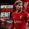 Ronald Araújo celebrating his impressive Liverpool debut during a pre-season friendly match.
