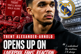 Trent Alexander-Arnold speaking in an interview about his Liverpool career and fan reactions.