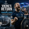 Viking football players celebrate a goal during a thrilling UEFA Champions League match comeback.