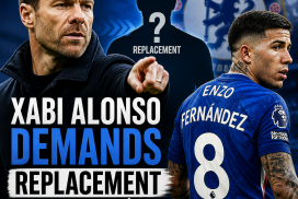 Xabi Alonso gestures passionately on the sidelines during a Chelsea match, emphasizing a tactical point.