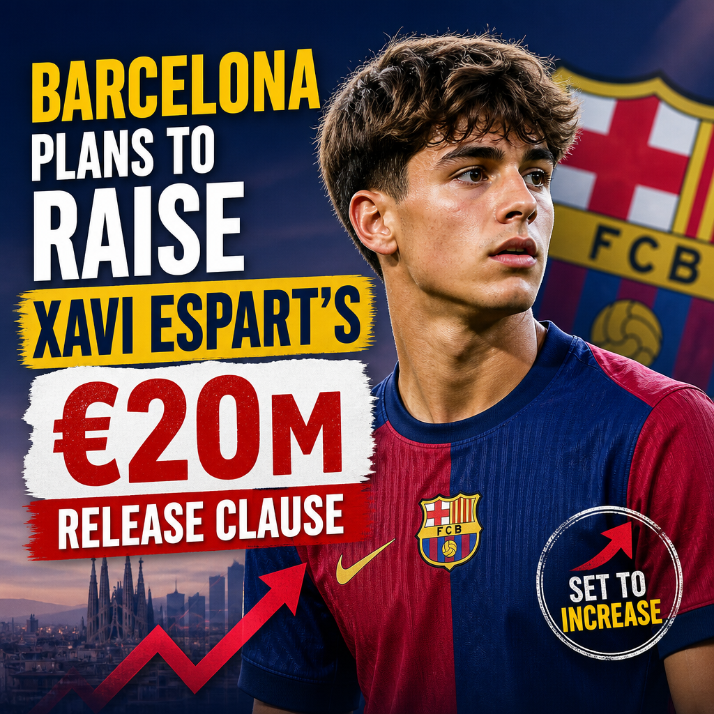Graph showing Barcelona's plan to increase Xavi Espart's €20 million release clause.