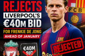 Barcelona's board members discussing and rejecting Liverpool's €40 million bid for Frenkie de Jong.