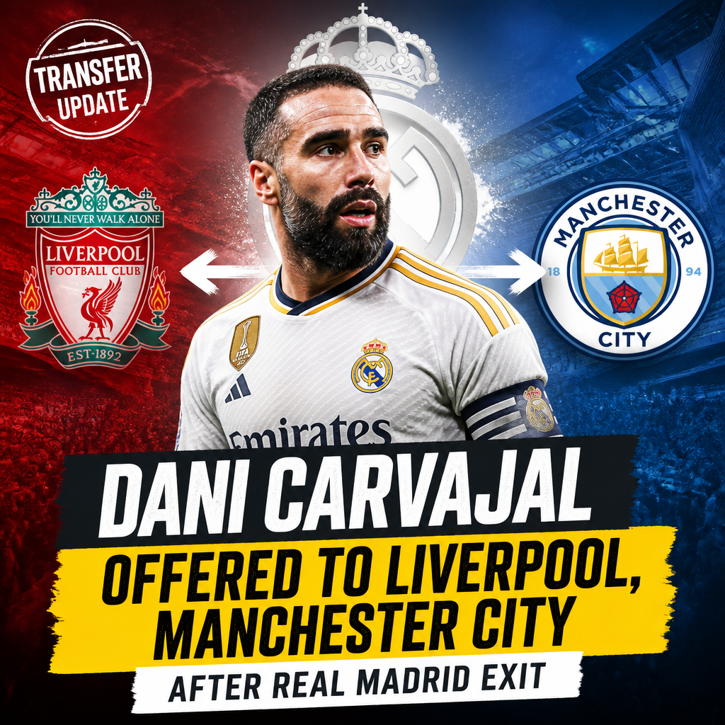 Dani Carvajal in Real Madrid kit, linked with transfer offers from Liverpool and Manchester City.