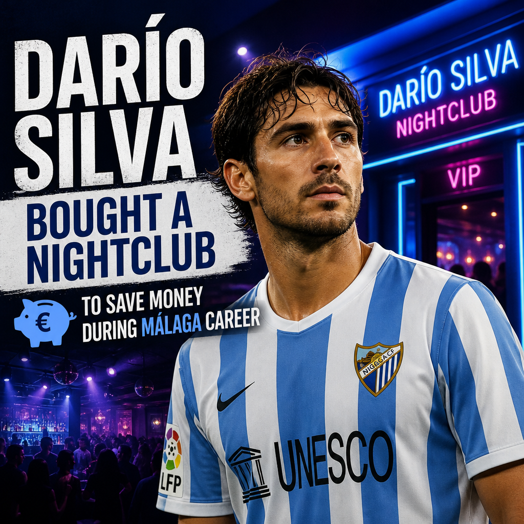 Portrait of Darío Silva smiling in a suit, representing his nightclub purchase during his Málaga career.