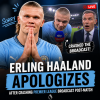Erling Haaland apologizing on camera after accidentally interrupting a Premier League post-match broadcast.