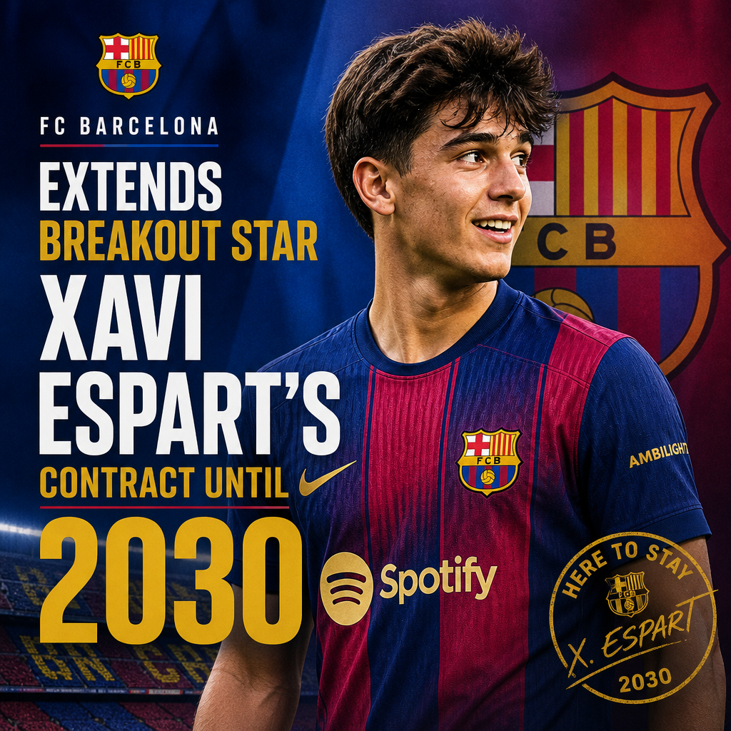 FC Barcelona announces contract extension of breakout star Xavi Espart until 2030.