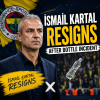 Fenerbahçe coach İsmail Kartal speaks to the media after resigning following a bottle incident.