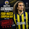 Matteo Guendouzi of Fenerbahçe gestures during a match before receiving a four-match European ban and fine.