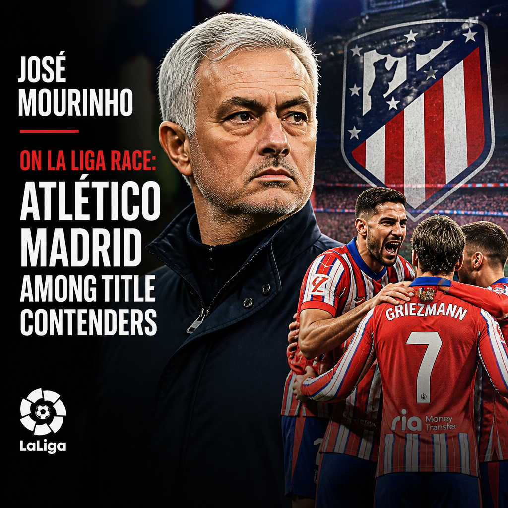 José Mourinho speaking passionately at a press conference about Atlético Madrid's La Liga title chances.