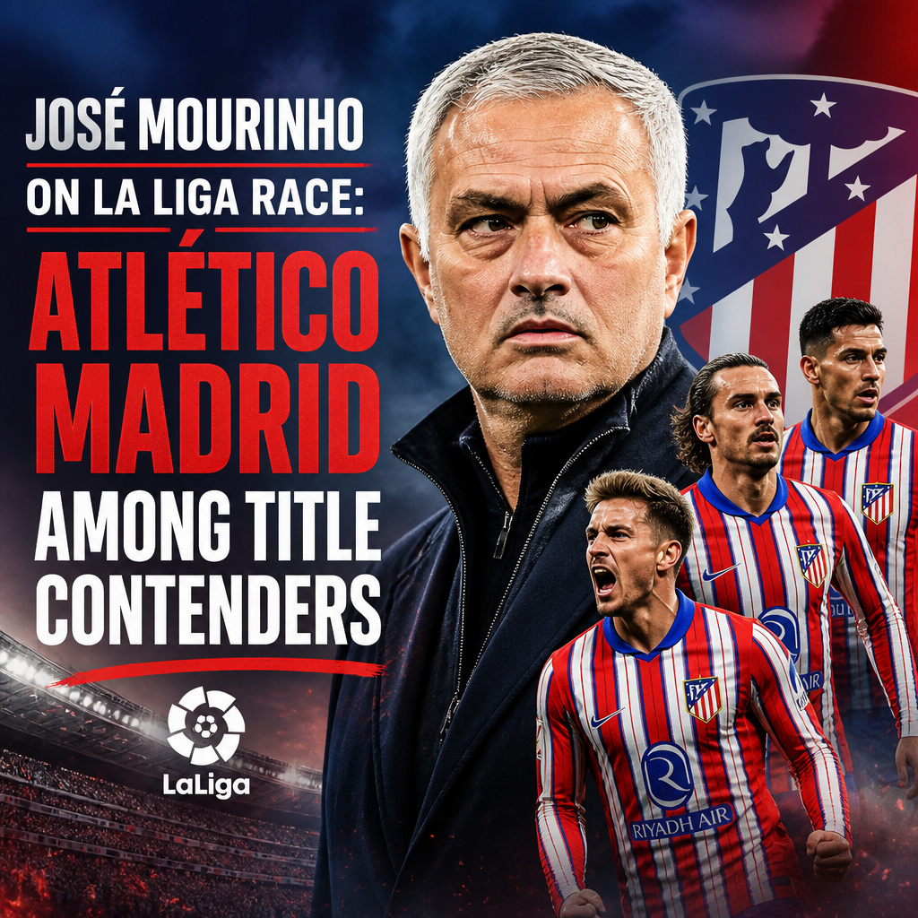 José Mourinho speaking at a press conference about Atlético Madrid's chances in the La Liga title race.