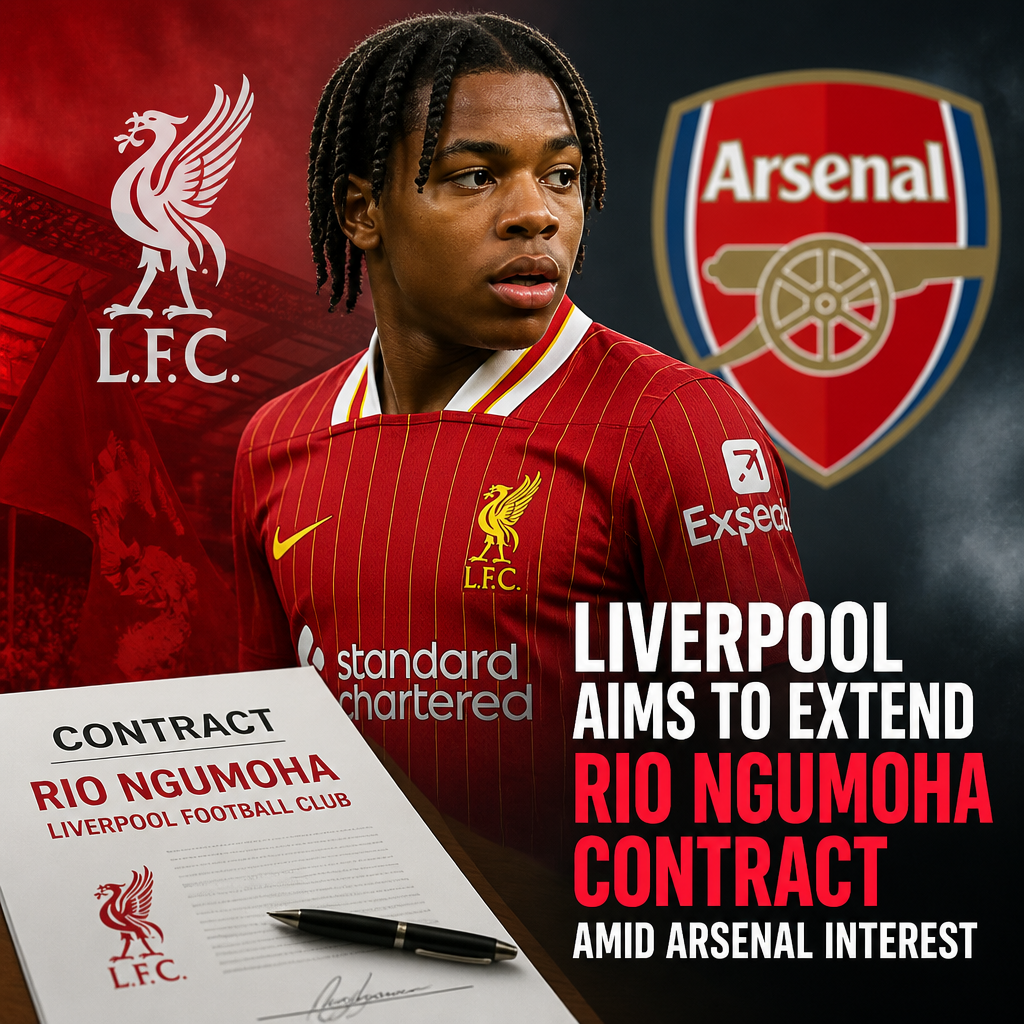 Liverpool player Rio Ngumoh in action on the football field during a match.