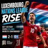 Luxembourg players celebrate their 2-1 Nations League win over Iceland, boosting team confidence on the field.