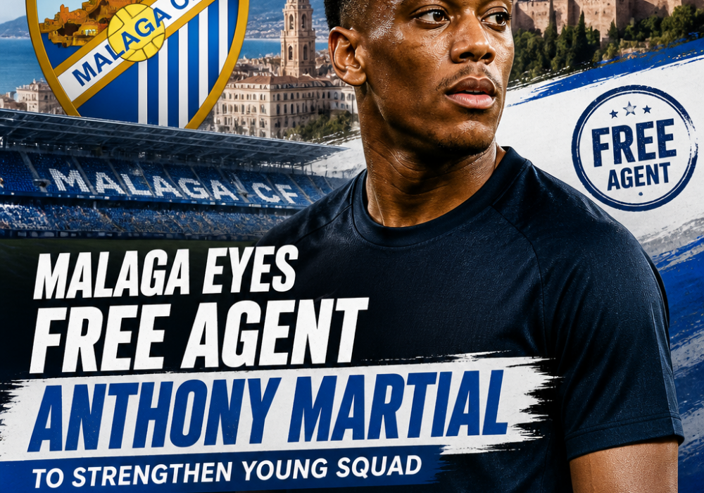 Anthony Martial in action, targeted by Malaga CF to boost their young football squad.