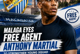 Anthony Martial in action, targeted by Malaga CF to boost their young football squad.