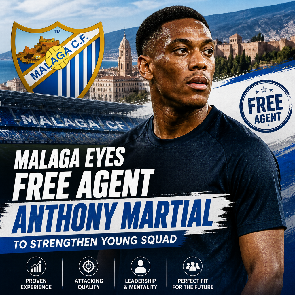 Anthony Martial in action, targeted by Malaga CF to boost their young football squad.