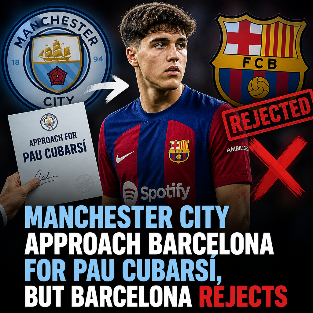 Manchester City officials in discussion with Barcelona representatives amid transfer talks for Pau Cubarsí.