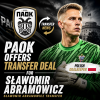 PAOK officials discuss transfer deal for Polish goalkeeper Sławomir Abramowicz during a meeting.