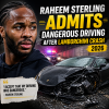 Raheem Sterling speaking to police after a Lamborghini crash, admitting to dangerous driving in 2026.