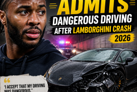 Raheem Sterling speaking to police after a Lamborghini crash, admitting to dangerous driving in 2026.