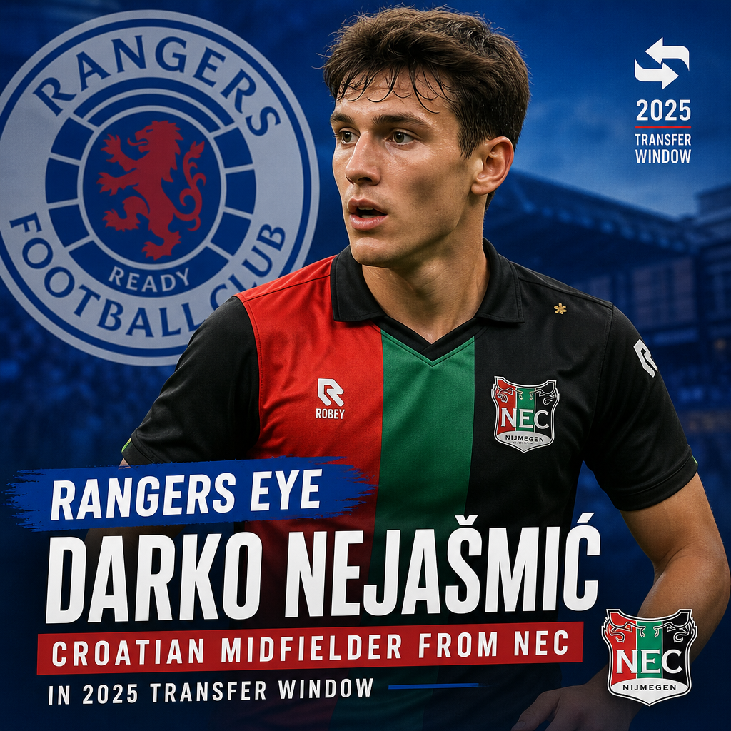 Croatian midfielder Darko Nejašmić in action, targeted by Rangers FC for transfer from NEC Nijmegen.