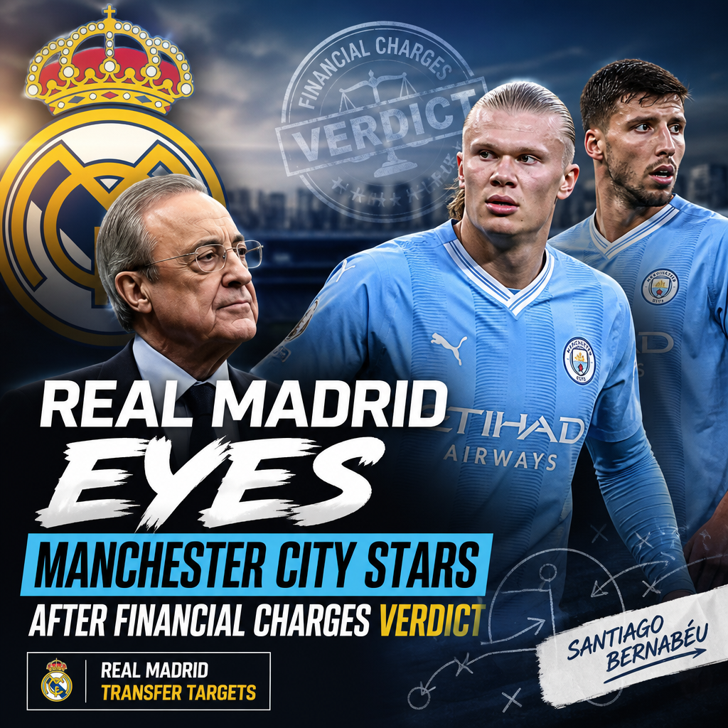 Real Madrid scouts watch Manchester City players during a match amid financial charges news.