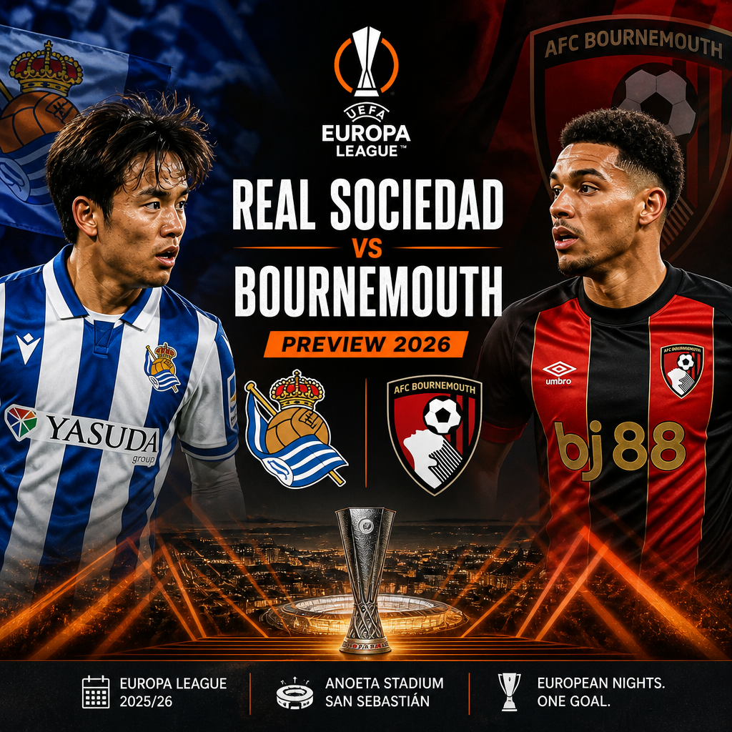 A packed Anoeta Stadium ready for the UEFA Europa League match between Real Sociedad and Bournemouth.