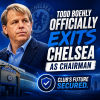Todd Boehly shakes hands with a Chelsea player during his final day as chairman, symbolizing the club's future.