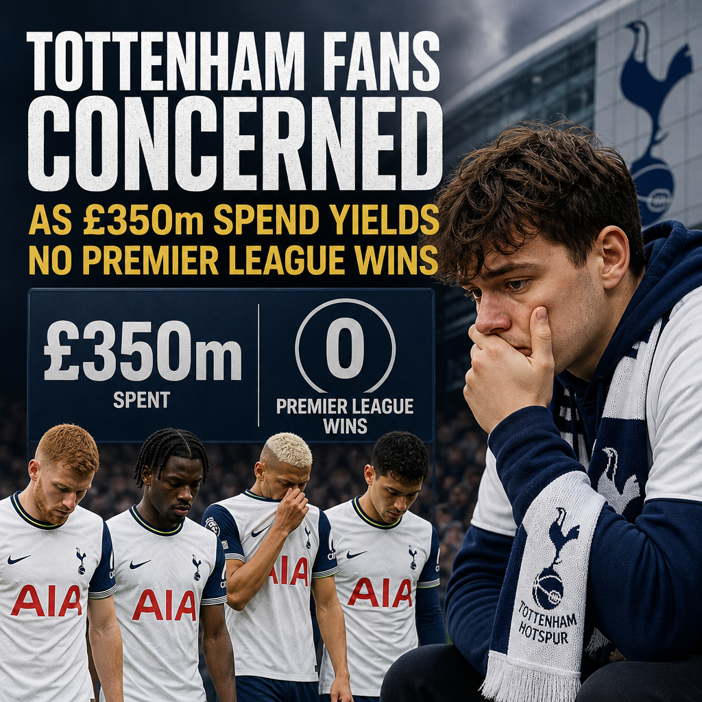 Tottenham Hotspur fans show concern amid no Premier League titles despite £350 million spent.