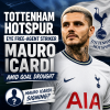 Tottenham Hotspur striker Mauro Icardi in action, dribbling the ball during a match.