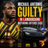 Michail Antonio leaving court after being found guilty in Lamborghini speeding offense case.