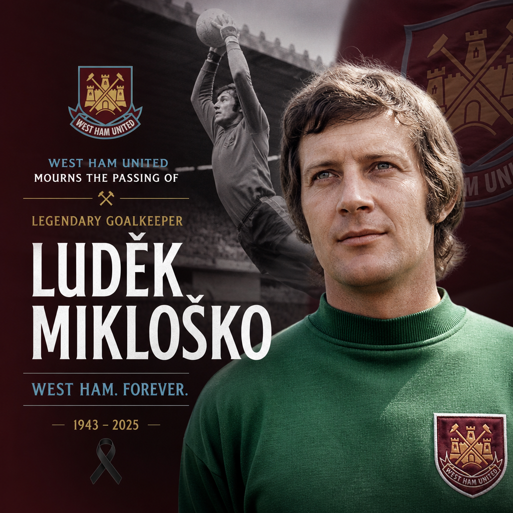 West Ham United players and fans holding a tribute for legendary goalkeeper Luděk Mikloško after his passing.