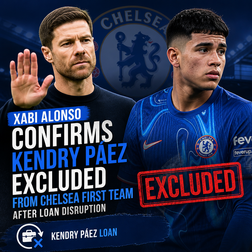 Xabi Alonso speaks at a press conference confirming Kendry Páez's exclusion from Chelsea first team.