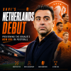 Xavi coaching the Netherlands football team for his debut, showcasing new tactics and leadership on the sidelines.