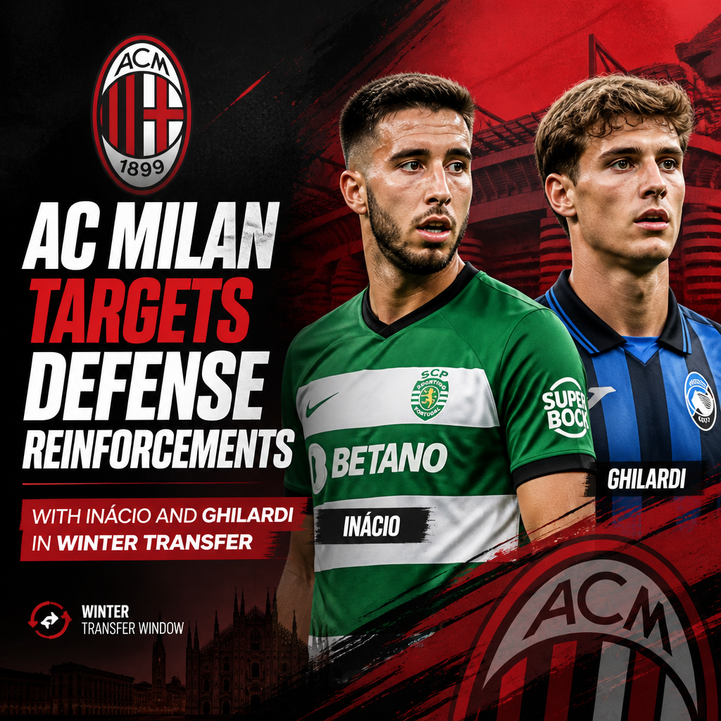 AC Milan defenders Inácio and Ghilardi in action, targeted for defense reinforcements this winter transfer window.