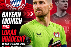 Lukáš Hrádecký focused during match, Bayern Munich plans him as Manuel Neuer's successor in 2026.