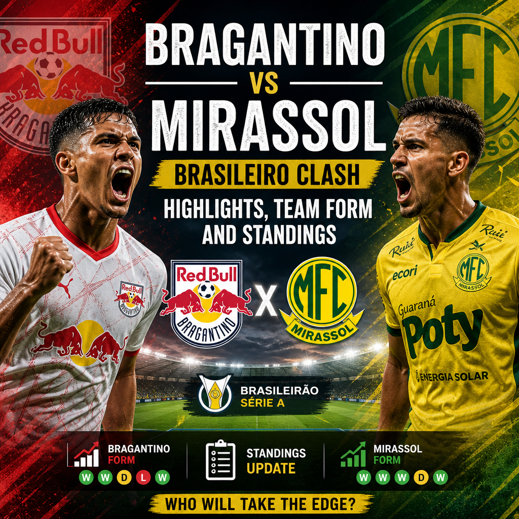 Bragantino and Mirassol team forms, match highlights, and current standings in Brasileirão Série A.