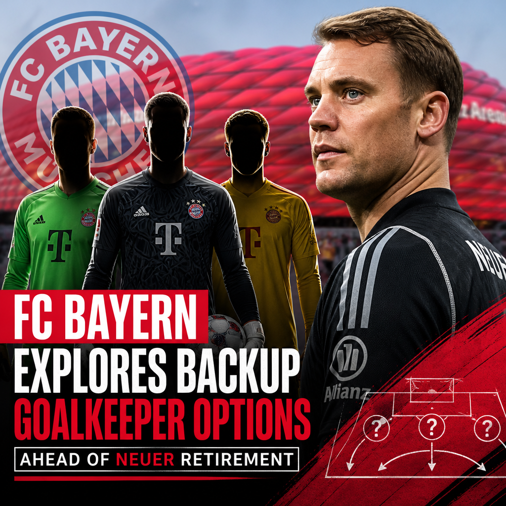FC Bayern Munich coaches review goalkeeper options on a whiteboard, planning for Neuer's eventual retirement.