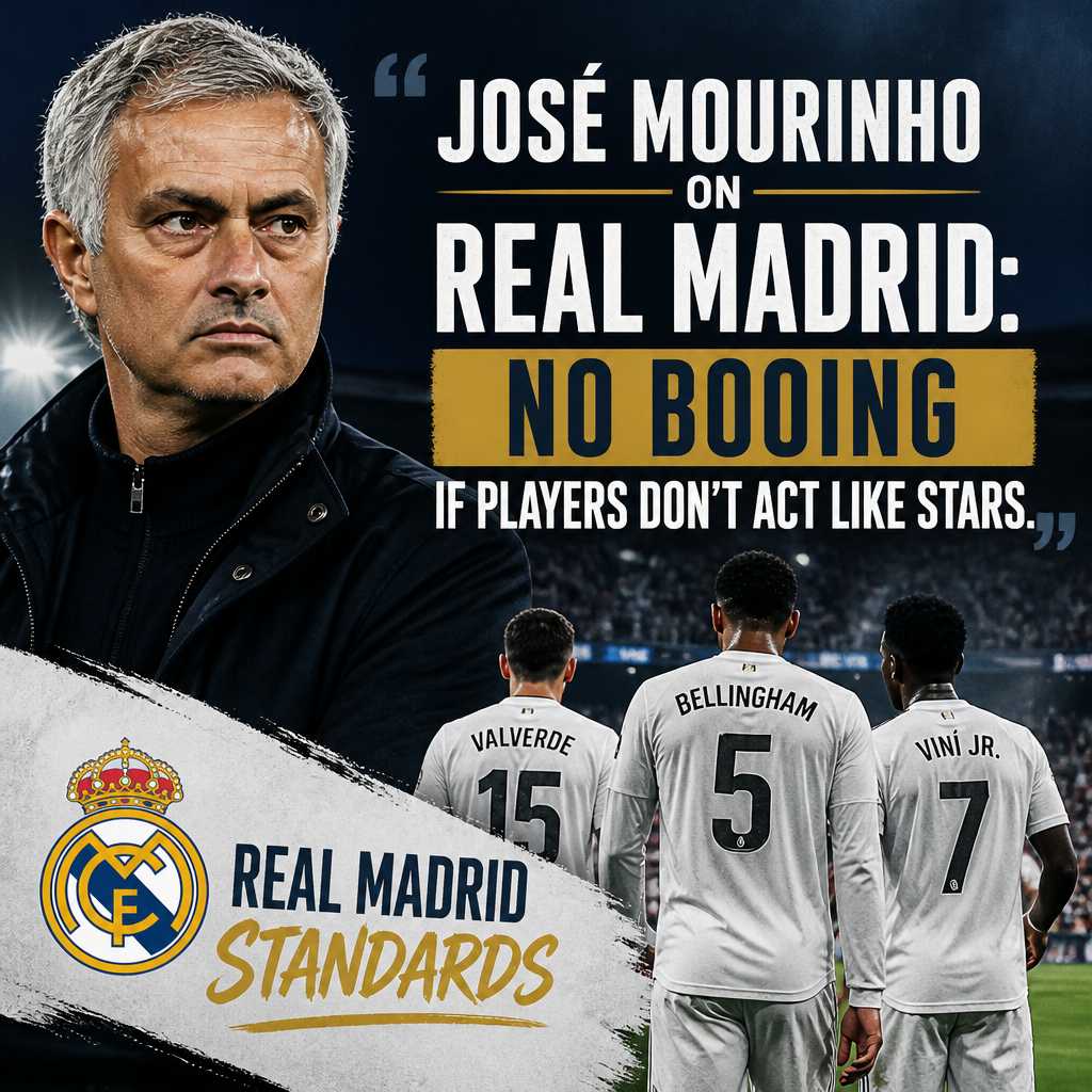 José Mourinho speaking about Real Madrid's no booing policy for players behaving like stars.