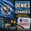 Manchester City logo beside legal scales and documents, symbolizing Premier League charge denial due to lack of evidence.