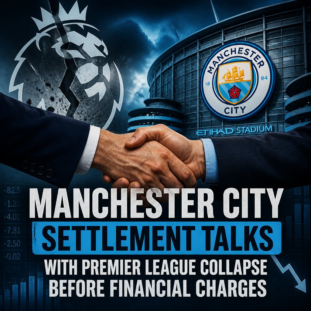 Manchester City officials discussing settlement talks with the Premier League amid financial charges controversy.