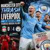 Manchester City players celebrate a goal during their 4-0 win over Liverpool at Anfield in the Premier League.