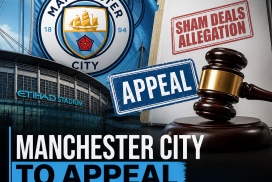 Manchester City announces appeal against ruling on sham deals allegations in a press conference setting.