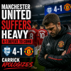 Manchester United players look dejected on the pitch after a heavy 4-1 defeat to Como.